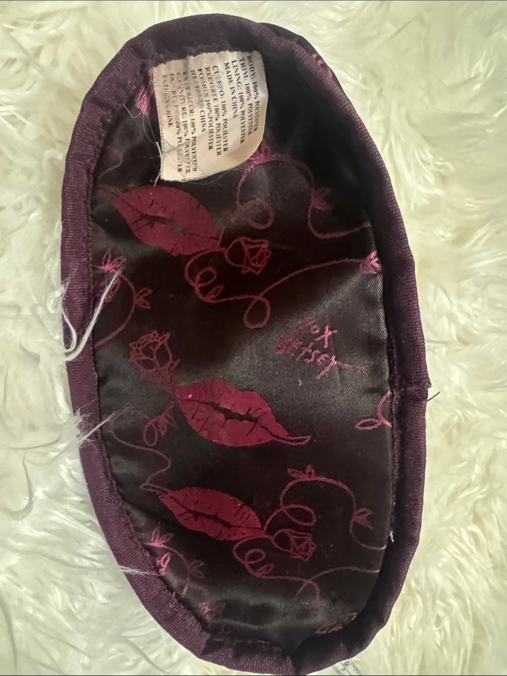 Betsey Johnson Red Ruffled Cosmetic Pouch with Heart Logo